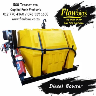 NEW 500Lt – 6000Lt Diesel /Paraffin Bowsers 12V-220V - Bakkie Skids from R11990.00 Excluding VAT