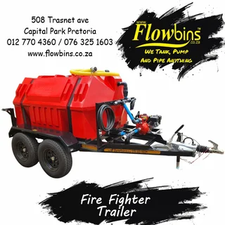 NEW 500 to 2500Lt Water Bowser / Firefighter Trailers from R27890.00 Excluding VAT