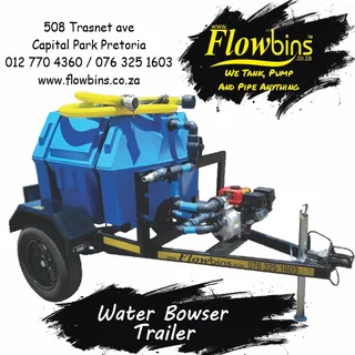 NEW 500 to 2500Lt Water Bowser / Firefighter Trailers from R27890.00 Excluding VAT