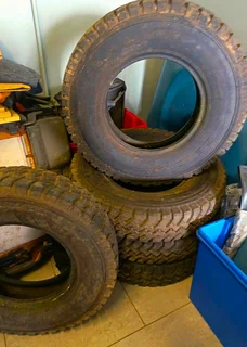 General, Super All Grip Tyres - R16 7.50. (Land Rover) Four are near mint condition.