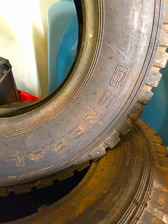 General, Super All Grip Tyres - R16 7.50. (Land Rover) Four are near mint condition.