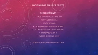 Uber Driver required