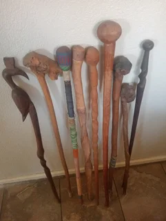 Traditional African walking sticks