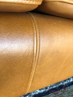 Immaculate 2pc CHOBE STYLE genuine leather lounge suite. (2.2m THREE SEATER plus 1.8m TWO SEATER)