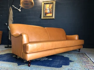 A Classic 2.2m Full Grain Genuine Leather English Design Three Seater Sofa. (newly Manufactured)