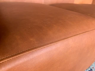 Immaculate (2.4m x 2m) genuine leather MARCONI STYLE corner unit (WITH DURABLE TOP STITCH DETAILING)