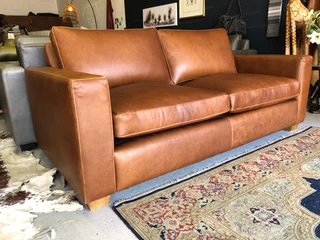 Immaculate 2m Full Grain Gameskin Genuine Leather Contemporary Design Two Seater Sofa, Brand New.