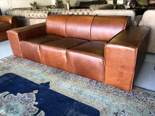 (on Promotion) Brand New 2.2m  gameskin Genuine Leather Marconi Style Large Three Seater Couch.