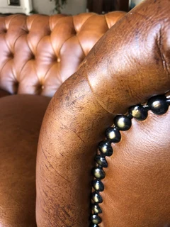 A Magnificent 4 piece genuine leather CHESTERFIELD lounge suite. (NEWLY MANUFACTURED EXCLUSIVELY)