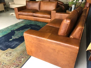Newly manufactured 2 piece FULL GRAIN GEMSBOK genuine leather Casa design lounge suite.
