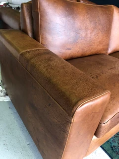 Newly manufactured 2 piece FULL GRAIN GEMSBOK genuine leather Casa design lounge suite.