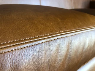 Newly manufactured 2.2m KARIBA STYLE genuine leather three seater couch, (100% FULL GRAIN ALL-ROUND)