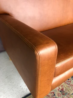 Brand new 2pc genuine leather MODERN MID-CENTURY DESIGN lounge suite. (3 &amp; 2 SEATER SOFAS)