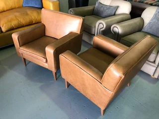 BRAND NEW 3 piece gameskin genuine leather RETRO STYLE lounge suite,. (A streamline modern design)