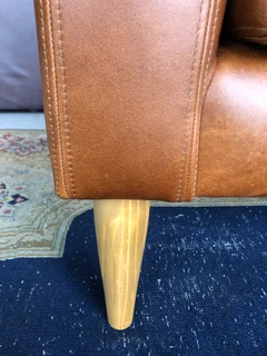 Brand new 2m  gameskin genuine leather two seater sofa. (A MODERN MID-CENTURY INSPIRED DESIGN)