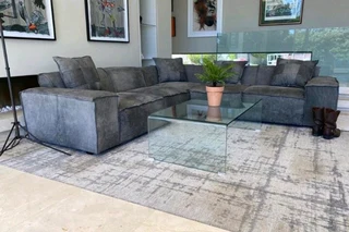 Newly Manufactured (2.8m X 2.8m) Zambezi Genuine Leather Marconi L-shape Corner Unit (graphite Grey)