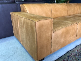 Extremely large &amp; custom made (3.5m x 2.6m) Zambezi genuine leather MARCONI STYLE corner unit.