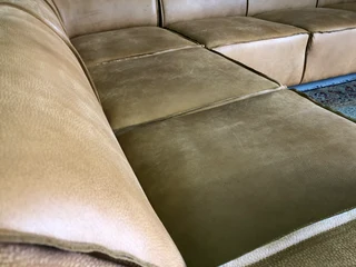 Extremely large &amp; custom made (3.5m x 2.6m) Zambezi genuine leather MARCONI STYLE corner unit.