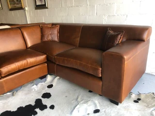 Massive &amp; custom made (3.5m x 2.5m) KARIBA STYLE full gameskin genuine leather corner unit,.