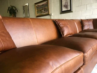 Massive &amp; custom made (3.5m x 2.5m) KARIBA STYLE full gameskin genuine leather corner unit,.