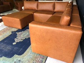 Brand new &amp; versatile (3.4m x 2.5m) MARCONI STYLE genuine leather L-shape modular corner unit.