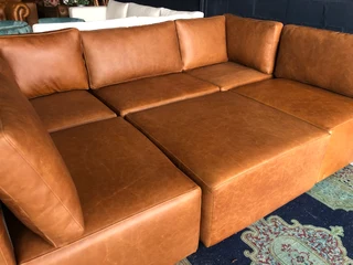 Brand new &amp; versatile (3.4m x 2.5m) MARCONI STYLE genuine leather L-shape modular corner unit.