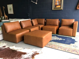 Brand new &amp; versatile (3.4m x 2.5m) MARCONI STYLE genuine leather L-shape modular corner unit.