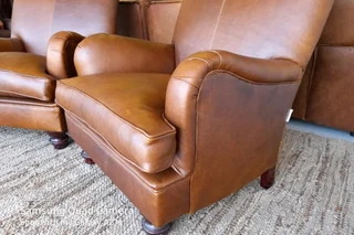 2 x Newly manufactured gameskin  genuine leather TRADITIONAL ENGLISH DESIGN ARMCHAIRS. R10995 each
