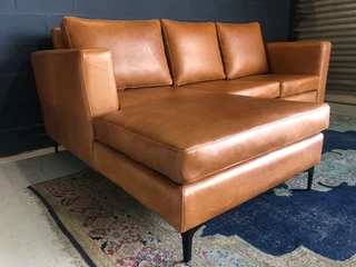Brand new (2.3m x 1.6m) full grain gameskin genuine leather daybed couch. (A MODERN SLIMLINE DESIGN)