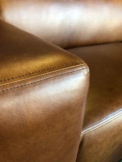 (ON PROMOTION) Newly manufactured 2.2m genuine leather MARCONI STYLE  couch &#43; versatile ottoman