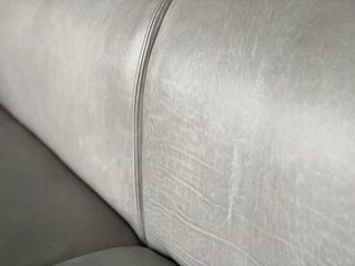 Immaculate 2pc MARCONI STYLE genuine leather lounge suite. (2 x 2.3m  THREE SEATERS) Shiduli grey.