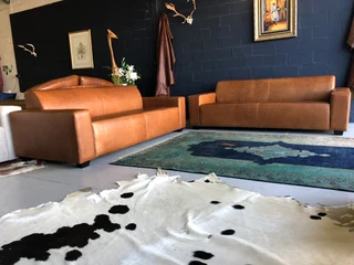 Brand New 2 Piece Genuine Leather Marconi Style Lounge Suite. (2 X Large 2.5m Three Seater Sofas)