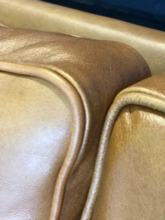 Immaculate 2.2m gameskin genuine leather large three seater couch. (A MODERN SLIMLINE DESIGN)