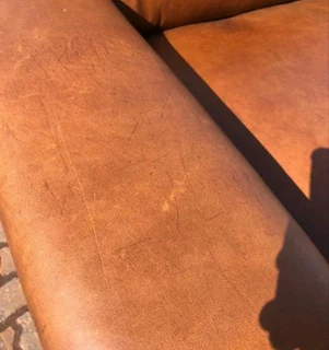 BRAND NEW &amp; LARGE 2.8m  full grain gameskin genuine leather CASA DESIGN five seater couch.