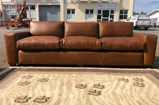 BRAND NEW &amp; LARGE 2.8m  full grain gameskin genuine leather CASA DESIGN five seater couch.