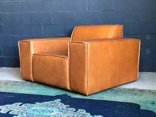 (on Promotion) Brand New Marconi Style Genuine Leather Oversize & Bulky Single Seater Armchair.