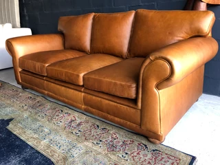 Brand new 2pc GATES TO AFRICA DESIGN gameskin genuine leather lounge suite. (3 &amp; 2 SEATER SOFAS)