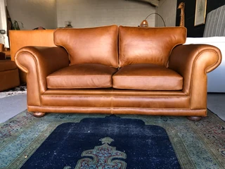 Brand new 2pc GATES TO AFRICA DESIGN gameskin genuine leather lounge suite. (3 &amp; 2 SEATER SOFAS)