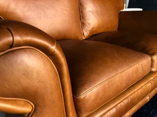 Brand new 2pc GATES TO AFRICA DESIGN gameskin genuine leather lounge suite. (3 &amp; 2 SEATER SOFAS)