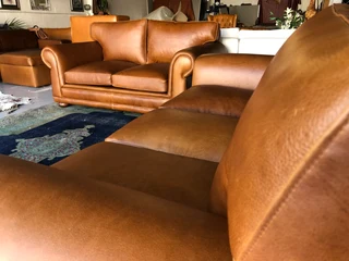 Brand new 2pc GATES TO AFRICA DESIGN gameskin genuine leather lounge suite. (3 &amp; 2 SEATER SOFAS)