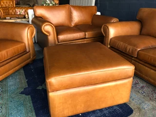 Magnificent 4 piece GATES TO AFRICA DESIGN full grain  genuine leather lounge suite. BRAND NEW.