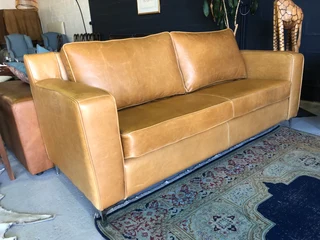 NEWLY MANUFACTURED 2pc gameskin genuine leather lounge suite.(2 x 2m TWO SEATER SOFAS) Brand new