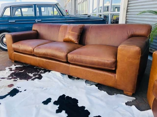 Brand new &amp; large 2pc genuine leather KARIBA  lounge suite. (2.6m &amp; 2.3m THREE SEATER SOFAS)