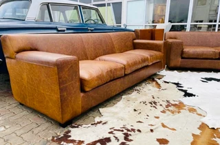 Brand new &amp; large 2pc genuine leather KARIBA  lounge suite. (2.6m &amp; 2.3m THREE SEATER SOFAS)