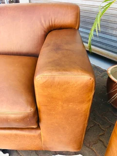 Brand new &amp; large 2pc genuine leather KARIBA  lounge suite. (2.6m &amp; 2.3m THREE SEATER SOFAS)