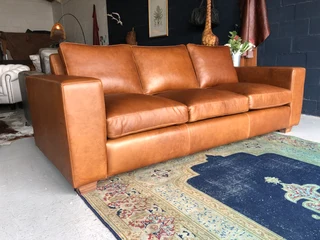 Newly Manufactured 2.2m Casa Design  gameskin Genuine Leather Large Three Seater Sofa, Brand New.
