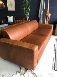 (ON PROMOTION) Large 2.5m gameskin genuine leather MARCONI STYLE three seater couch, Brand new.