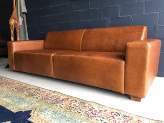 (on Promotion) Large 2.5m Gameskin Genuine Leather Marconi Style Three Seater Couch, Brand New.