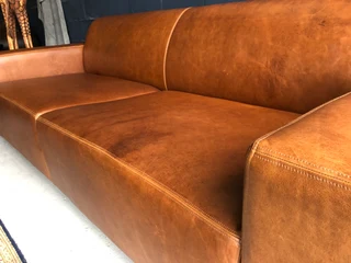 (ON PROMOTION) Large 2.5m gameskin genuine leather MARCONI STYLE three seater couch, Brand new.