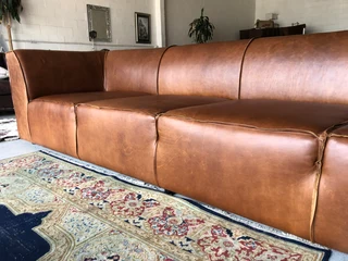 Newly manufactured  &amp; massive 3m TUXEDO STYLE full gameskin genuine leather four seater couch.